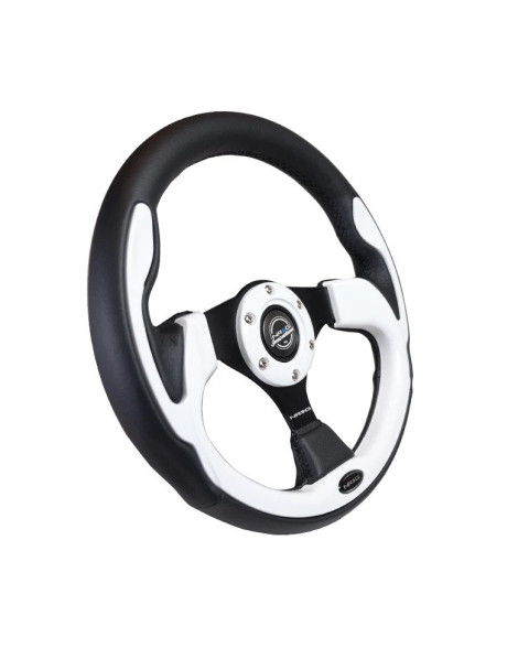 NRG Pilota Series Steering Wheel 320mm Black w/White Trim NRG Pilota Series Steering Wheel 320mm Black w/White Trim