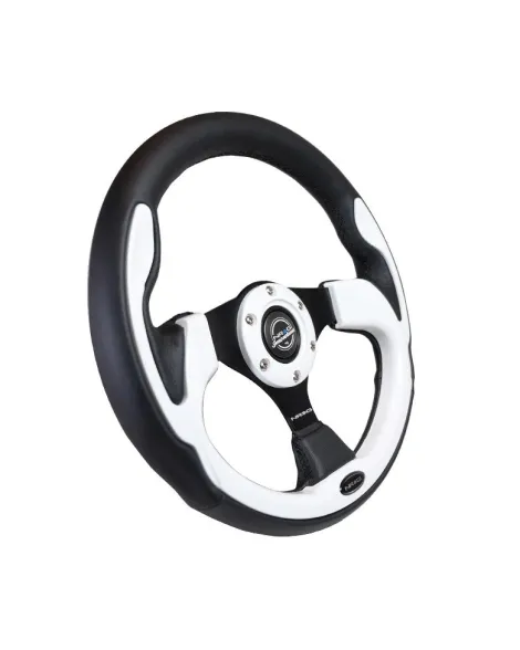 NRG Pilota Series Steering Wheel 320mm Black w/White Trim NRG Pilota Series Steering Wheel 320mm Black w/White Trim