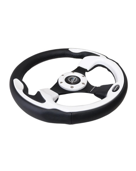 NRG Pilota Series Steering Wheel 320mm Black w/White Trim NRG Pilota Series Steering Wheel 320mm Black w/White Trim