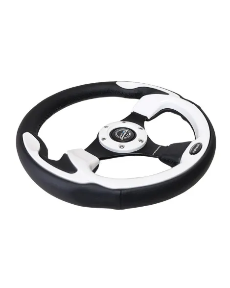 NRG Pilota Series Steering Wheel 320mm Black w/White Trim NRG Pilota Series Steering Wheel 320mm Black w/White Trim