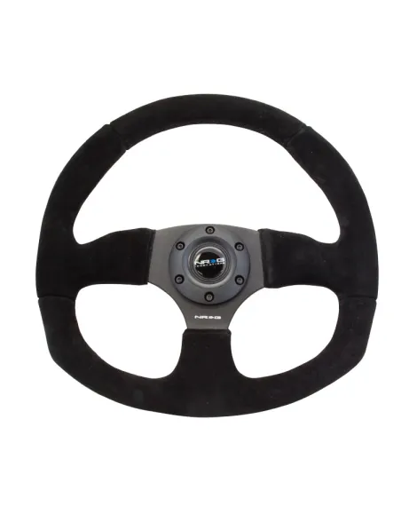 NRG Flat Bottom Steering Wheel 320/330mm Suede w/Black Stitching NRG Flat Bottom Steering Wheel 320/330mm Suede w/Black Stitching