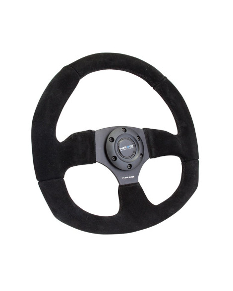 NRG Flat Bottom Steering Wheel 320/330mm Suede w/Black Stitching NRG Flat Bottom Steering Wheel 320/330mm Suede w/Black Stitching