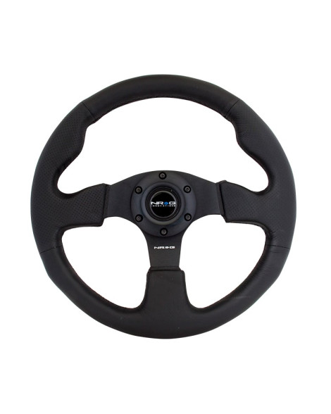 NRG Racing Steering Wheel 320mm Black Leather w/Black Stitching NRG Racing Steering Wheel 320mm Black Leather w/Black Stitching