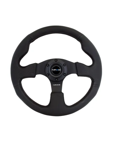 NRG Racing Steering Wheel 320mm Black Leather w/Black Stitching NRG Racing Steering Wheel 320mm Black Leather w/Black Stitching