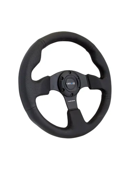 NRG Racing Steering Wheel 320mm Black Leather w/Black Stitching NRG Racing Steering Wheel 320mm Black Leather w/Black Stitching