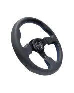 NRG Racing Steering Wheel 320mm Black Leather w/Blue Stitching NRG Racing Steering Wheel 320mm Black Leather w/Blue Stitching