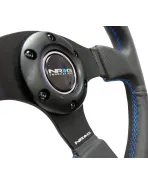 NRG Racing Steering Wheel 320mm Black Leather w/Blue Stitching NRG Racing Steering Wheel 320mm Black Leather w/Blue Stitching