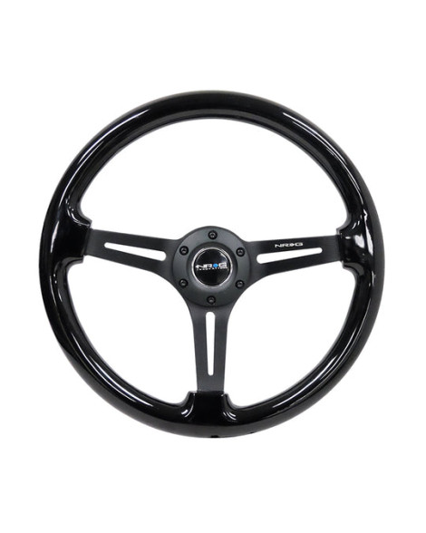 NRG Deep Dish Wood Grain Steering Wheel 350mm Black w/Matt Black Spokes NRG Deep Dish Wood Grain Steering Wheel 350mm Black w/Matt Black Spokes
