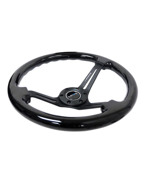 NRG Deep Dish Wood Grain Steering Wheel 350mm Black w/Matt Black Spokes NRG Deep Dish Wood Grain Steering Wheel 350mm Black w/Matt Black Spokes