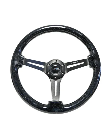 NRG Steering Wheel Black Galaxy w/Black Spokes 350mm 3" Deep Dish NRG Steering Wheel Black Galaxy w/Black Spokes 350mm 3" Deep Dish