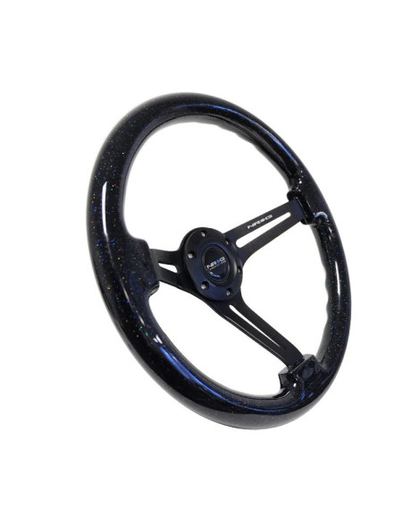 NRG Steering Wheel Black Galaxy w/Black Spokes 350mm 3" Deep Dish NRG Steering Wheel Black Galaxy w/Black Spokes 350mm 3" Deep Dish