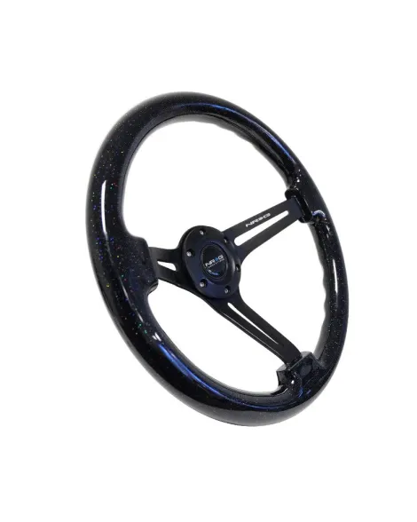 NRG Steering Wheel Black Galaxy w/Black Spokes 350mm 3" Deep Dish NRG Steering Wheel Black Galaxy w/Black Spokes 350mm 3" Deep Dish
