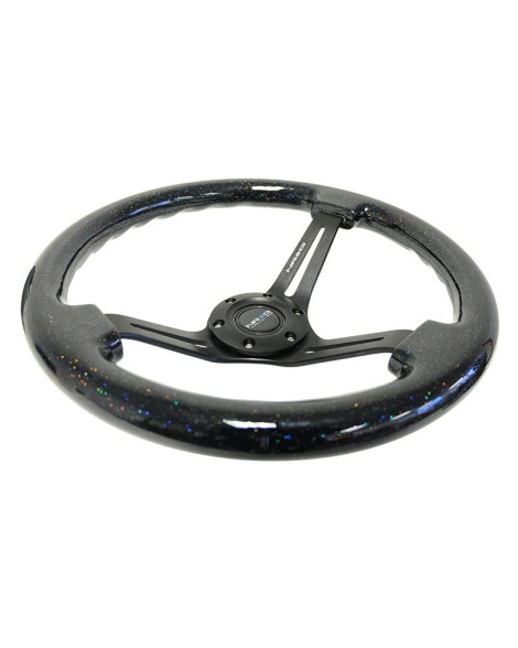 NRG Steering Wheel Black Galaxy w/Black Spokes 350mm 3" Deep Dish NRG Steering Wheel Black Galaxy w/Black Spokes 350mm 3" Deep Dish