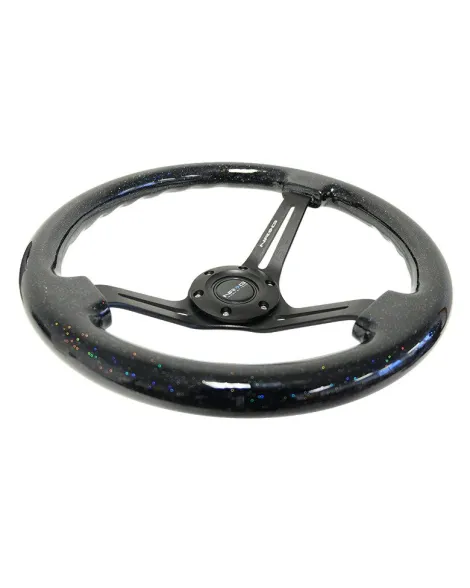 NRG Steering Wheel Black Galaxy w/Black Spokes 350mm 3" Deep Dish NRG Steering Wheel Black Galaxy w/Black Spokes 350mm 3" Deep Dish