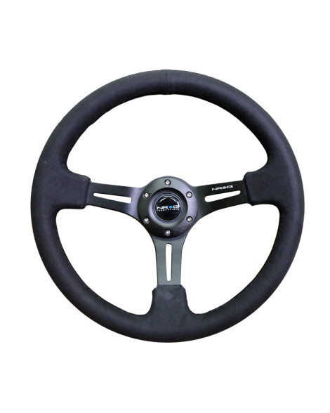 NRG Deep Dish Steering Wheel 350mm Alcantara w/Black Spokes NRG Deep Dish Steering Wheel 350mm Alcantara w/Black Spokes