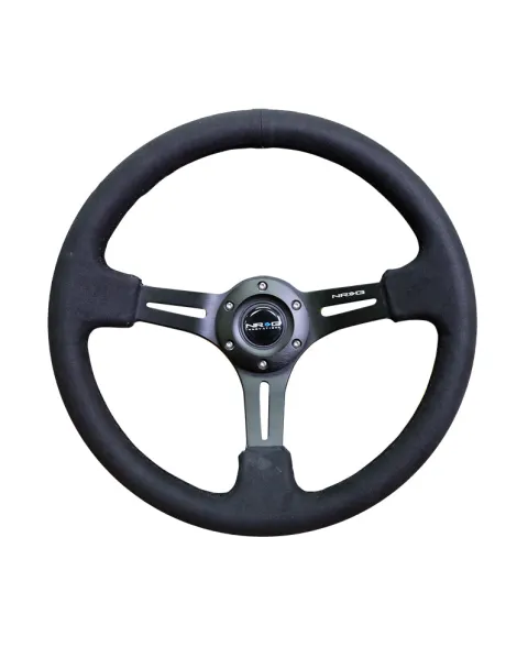 NRG Deep Dish Steering Wheel 350mm Alcantara w/Black Spokes NRG Deep Dish Steering Wheel 350mm Alcantara w/Black Spokes