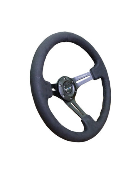 NRG Deep Dish Steering Wheel 350mm Alcantara w/Black Spokes NRG Deep Dish Steering Wheel 350mm Alcantara w/Black Spokes