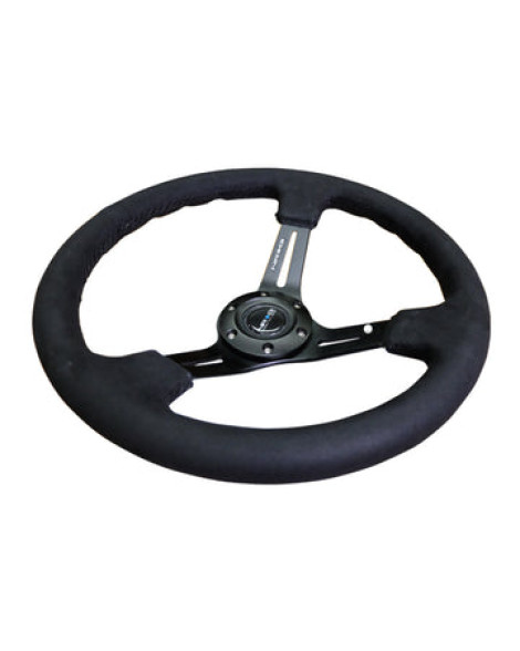 NRG Deep Dish Steering Wheel 350mm Alcantara w/Black Spokes NRG Deep Dish Steering Wheel 350mm Alcantara w/Black Spokes