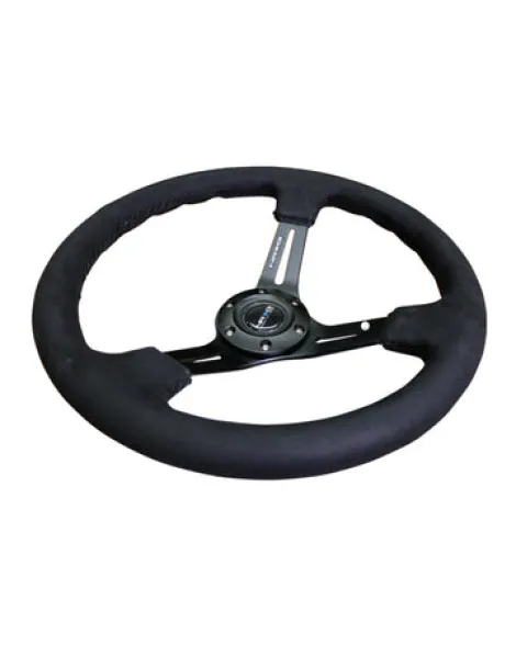 NRG Deep Dish Steering Wheel 350mm Alcantara w/Black Spokes NRG Deep Dish Steering Wheel 350mm Alcantara w/Black Spokes