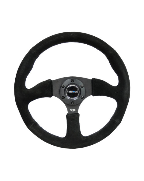NRG Black Suede Steering Wheel 350mm 2" Dish w/Black Spokes NRG Black Suede Steering Wheel 350mm 2" Dish w/Black Spokes