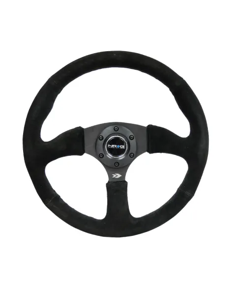 NRG Black Suede Steering Wheel 350mm 2" Dish w/Black Spokes NRG Black Suede Steering Wheel 350mm 2" Dish w/Black Spokes