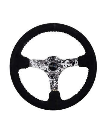 NRG Black Suede w/Digi-Camo Spokes Deep Dish Steering Wheel 350mm