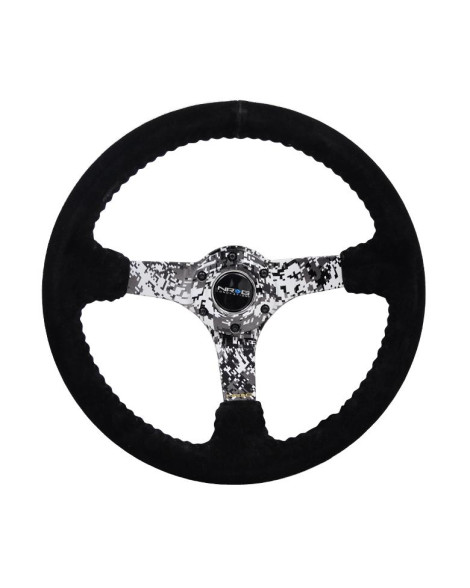 NRG Black Suede w/Digi-Camo Spokes Deep Dish Steering Wheel 350mm NRG Black Suede w/Digi-Camo Spokes Deep Dish Steering Wheel 350mm