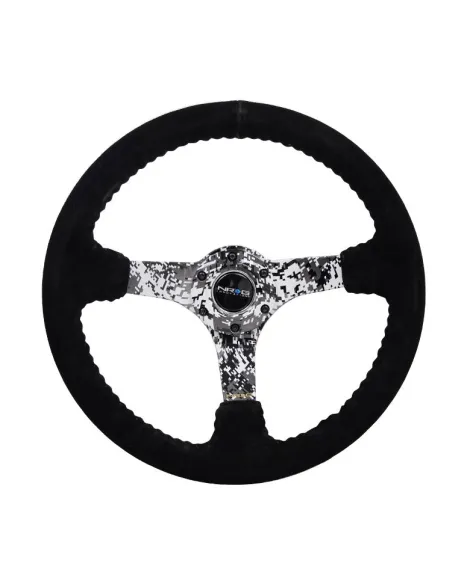 NRG Black Suede w/Digi-Camo Spokes Deep Dish Steering Wheel 350mm NRG Black Suede w/Digi-Camo Spokes Deep Dish Steering Wheel 350mm