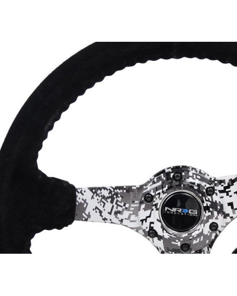 NRG Black Suede w/Digi-Camo Spokes Deep Dish Steering Wheel 350mm NRG Black Suede w/Digi-Camo Spokes Deep Dish Steering Wheel 350mm