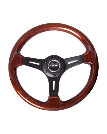 NRG Classic Steering Wheel 330mm Wood Grain w/Black Spokes