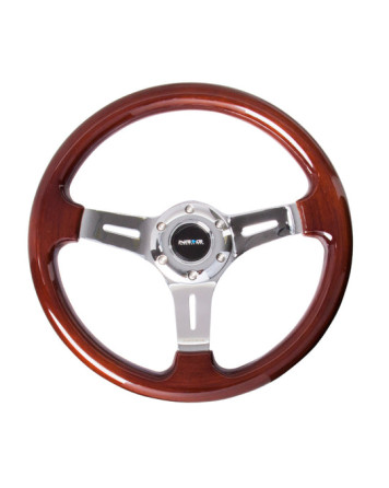 NRG Classic Steering Wheel 330mm Wood Grain w/Chrome Spokes