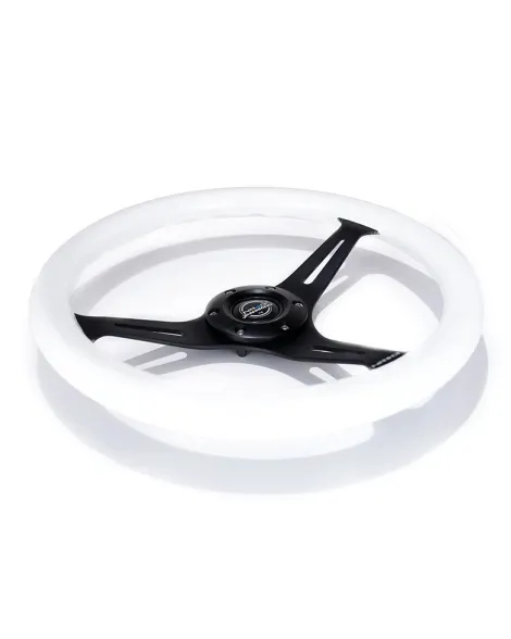 NRG Steering Wheel Glow-N-The-Dark Green w/Black Spokes 350mm 1.5" Dish NRG Steering Wheel Glow-N-The-Dark Green w/Black Spokes 350mm 1.5" Dish