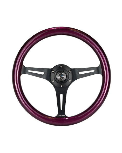 NRG Steering Wheel Purple w/Black Spokes 350mm 1.5" Dish NRG Steering Wheel Purple w/Black Spokes 350mm 1.5" Dish