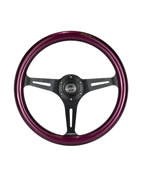 NRG Steering Wheel Purple w/Black Spokes 350mm 1.5" Dish NRG Steering Wheel Purple w/Black Spokes 350mm 1.5" Dish