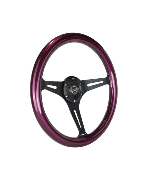 NRG Steering Wheel Purple w/Black Spokes 350mm 1.5" Dish NRG Steering Wheel Purple w/Black Spokes 350mm 1.5" Dish