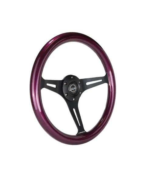 NRG Steering Wheel Purple w/Black Spokes 350mm 1.5" Dish NRG Steering Wheel Purple w/Black Spokes 350mm 1.5" Dish