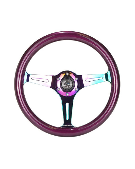 NRG Steering Wheel Purple w/Neo Chrome Spokes 350mm 1.5" Dish NRG Steering Wheel Purple w/Neo Chrome Spokes 350mm 1.5" Dish