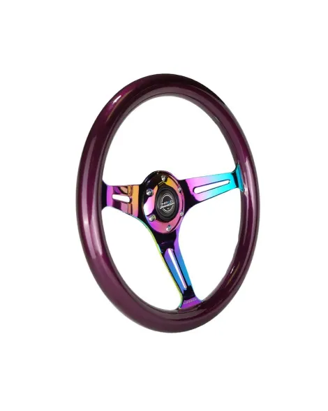 NRG Steering Wheel Purple w/Neo Chrome Spokes 350mm 1.5" Dish NRG Steering Wheel Purple w/Neo Chrome Spokes 350mm 1.5" Dish