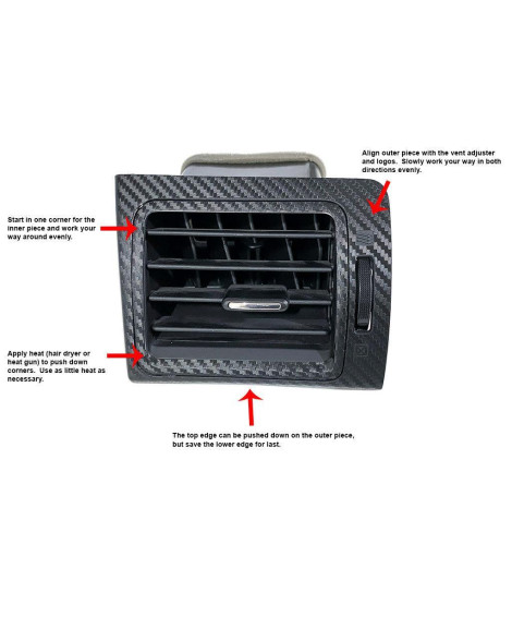 Subaru WRX/STI 14-21 / Forester 14-18 / Crosstrek 13-17 Sticker Fab AC Vent 3D Carbon Blackout Overlays Subaru WRX/STI 14-21 / Forester 14-18 / Crosstrek 13-17 Sticker Fab AC Vent 3D Carbon Blackout Overlays