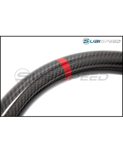 Subaru WRX & STI 15+ OLM Automotive PRO +12R Leather / Carbon / Red Stripe Steering Wheel Subaru WRX & STI 15+ OLM Automotive PRO +12R Leather / Carbon / Red Stripe Steering Wheel