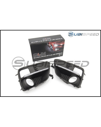Subaru WRX STI 15-17 OLM Automotive Silverline S4 Style DRL Fog Light Bezels