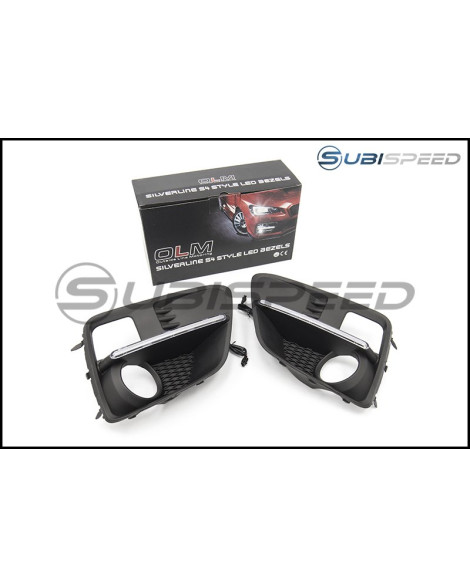 Subaru WRX STI 15-17 OLM Automotive Silverline S4 Style DRL Fog Light Bezels Subaru WRX STI 15-17 OLM Automotive Silverline S4 Style DRL Fog Light Bezels