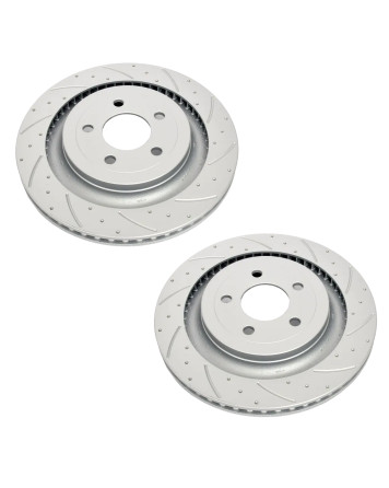 Ford Mustang 2.3L & 5.0L V8 GT 2015-2023 Pedders Slotted & Dimpled Rear Brake Discs