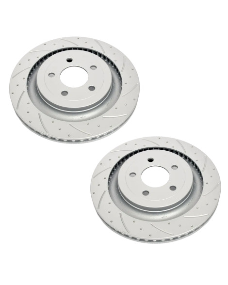 Ford Mustang 2.3L & 5.0L V8 GT 2015-2023 Pedders Slotted & Dimpled Rear Brake Discs Ford Mustang 2.3L & 5.0L V8 GT 2015-2023 Pedders Slotted & Dimpled Rear Brake Discs
