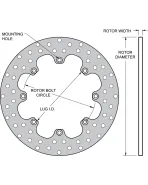 Wilwood Drilled Steel Rotor 160-0525 (Per Rotor) Wilwood Drilled Steel Rotor 160-0525 (Per Rotor)