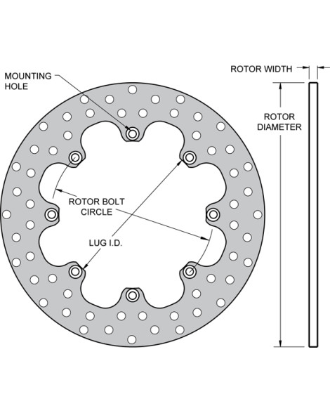 Wilwood Drilled Steel Rotor 160-0525 (Per Rotor)