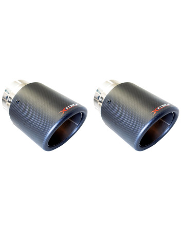 XForce 4" Carbon Fiber Tips - Pair (for VW Golf & Scirocco R Xforce system only, will NOT fit OEM)